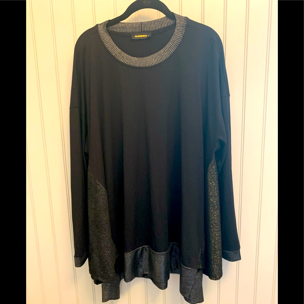 Alembika long sleeve mixed metallic shirt